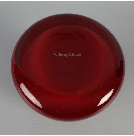 Villeroy &amp; Boch - Handgjord Rd Glasvas - Hjd: 11cm