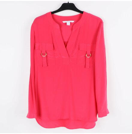 Diane von Furstenberg - Cerise silkesblus - stl. XS/S