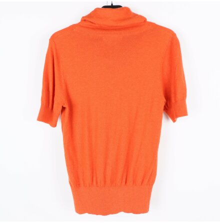 H&amp;M - Orange stickad topp med stor polokrage - stl.44