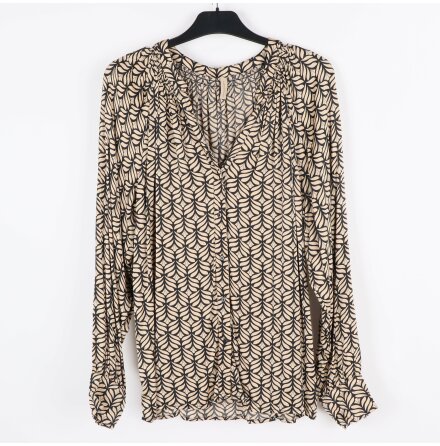 Soyaconcept - Mnstrad blus i beige &amp; svart - stl. L