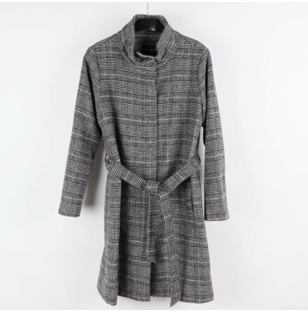 Stockh_lm - Adele coat - Gr kappa med knytskrp i midjan - stl.42