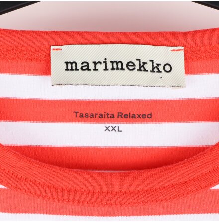 Marimekko - Rd och vit randig t-shirt - stl. XXL