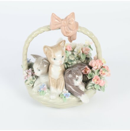 Llardo - Figurin - Cats in flower basket