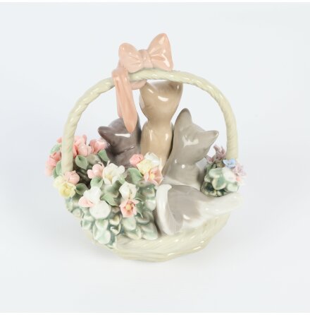 Llardo - Figurin - Cats in flower basket