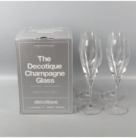 The Decotique - Champagneglas i kristall - 4st