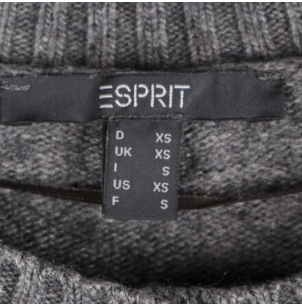 Esprit - Gr stickad kofta med strassknappar - stl.XS