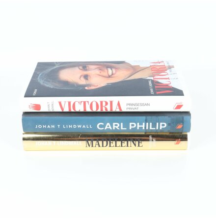 Bokpaket - Johan T Lindwall - 3 Bcker om Victoria, Carl Philip &amp; Madeleine - Biografer &amp; Memoarer