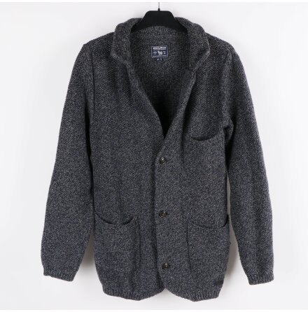 Woolrich - Mrkbl melerad kofta med fickor - stl.S