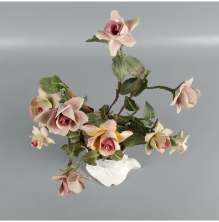 Fine bone China crown - Staffordshire - Vas med rosor i porslin