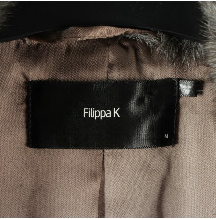 Filippa K - Gr ullkappa med plskrage - stl.M