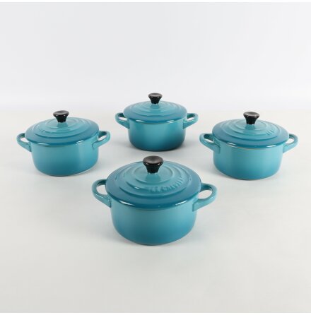 Le Creuset - Minigryta i stengods - Turkosa - 4st