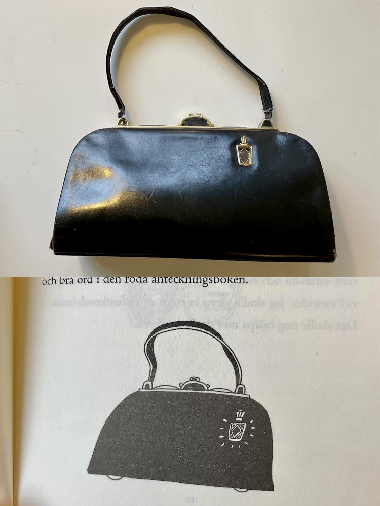 Emis väska som figurerar i hennes böcker